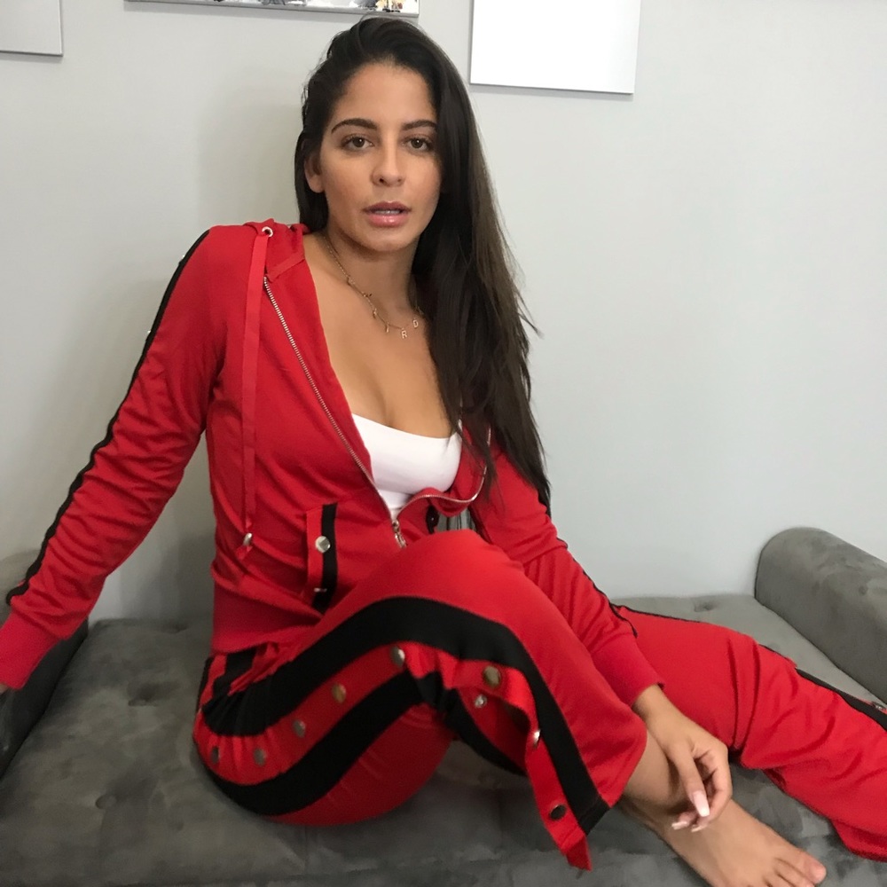 Red sweatpants set